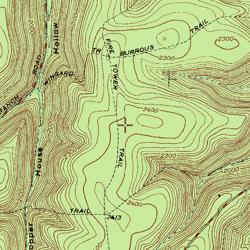 Topographic Map of Fire Tower Trail, PA