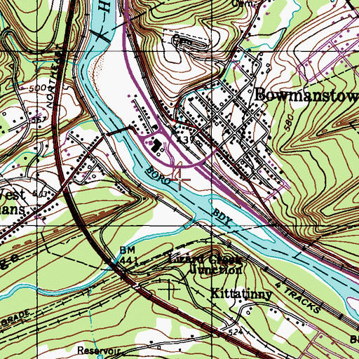 Topographic Map of Fireline Creek, PA