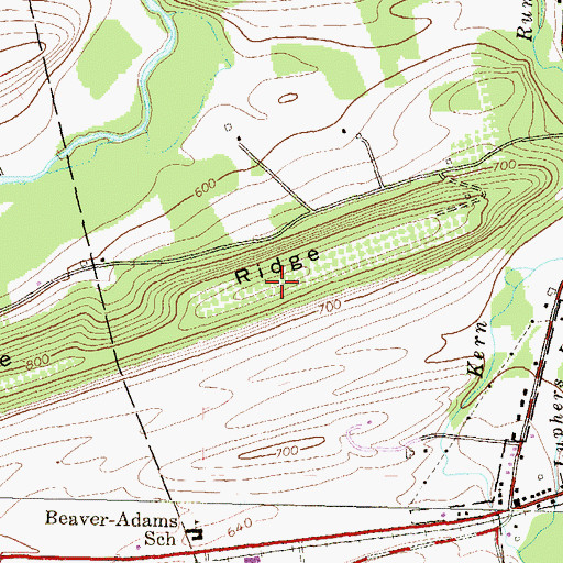 Topographic Map of Firestone Ridge, PA