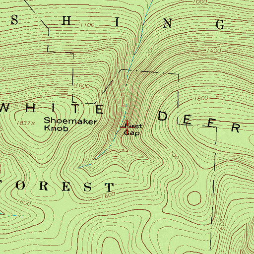 Topographic Map of First Gap, PA