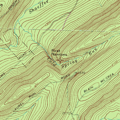 Topographic Map of First Narrows, PA