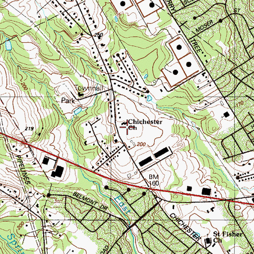 Topographic Map of First Pilgrim Church, PA
