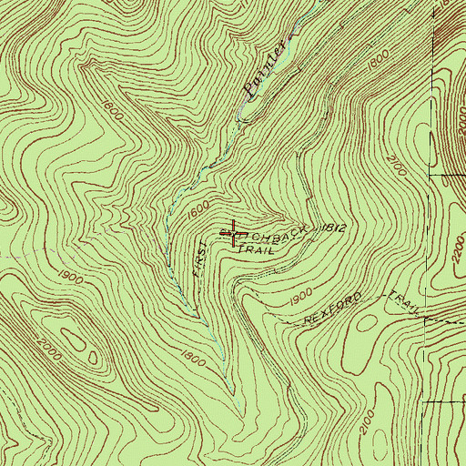 Topographic Map of First Switchback Trail, PA