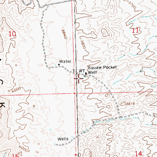 Topographic Map of Squaw Pocket Well, AZ