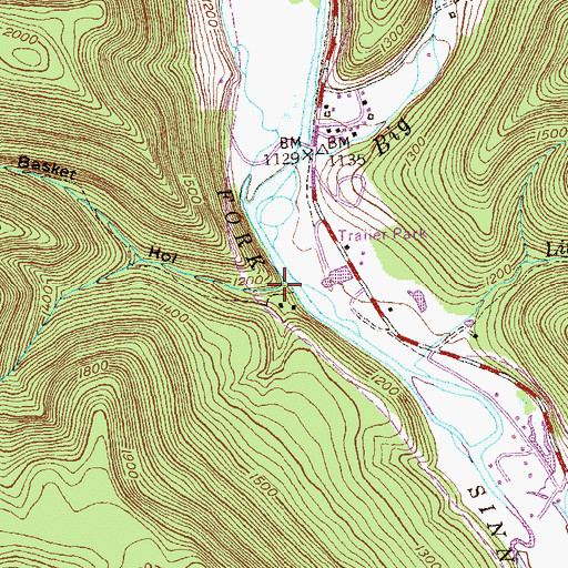 Topographic Map of Fish Basket Hollow, PA