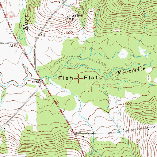 Topographic Map of Fish Flats, PA