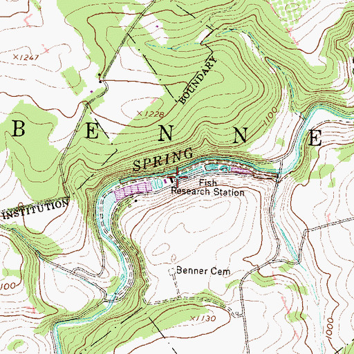 Topographic Map of Fish Research Station, PA