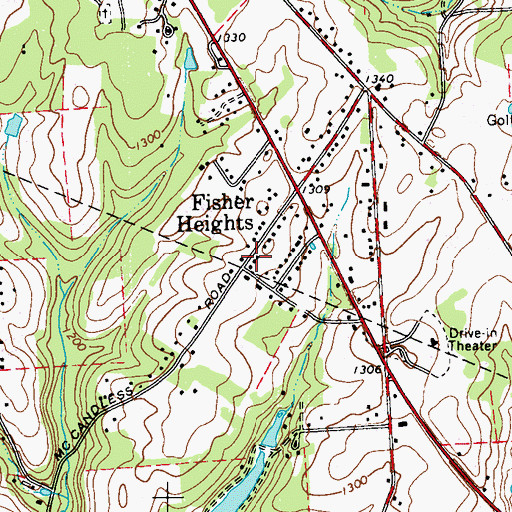 Topographic Map of Fisher Heights, PA
