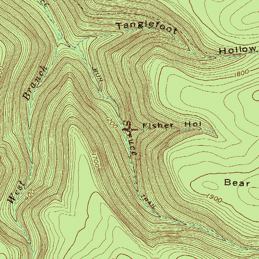 Topographic Map of Fisher Hollow, PA