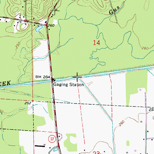 Topographic Map of Driver Creek, AL