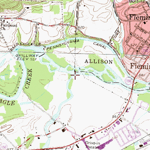 Topographic Map of Fishing Creek, PA
