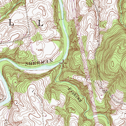 Topographic Map of Fishing Run, PA