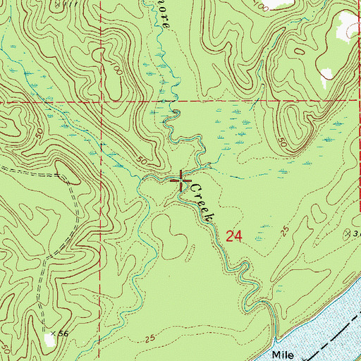 Topographic Map of Drummer Creek, AL