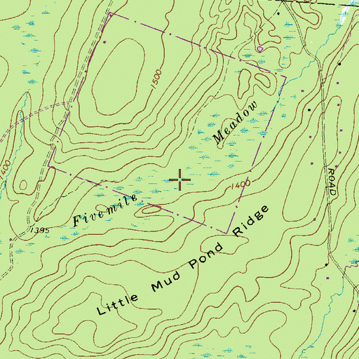 Topographic Map of Fivemile Meadow, PA