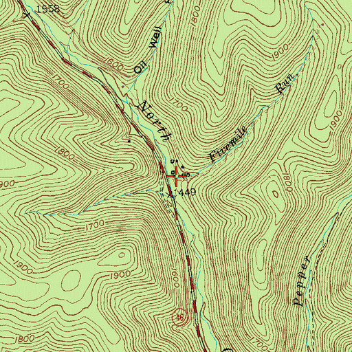 Topographic Map of Fivemile Run, PA
