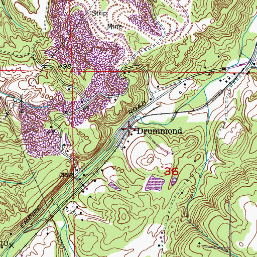 Topographic Map of Drummond, AL