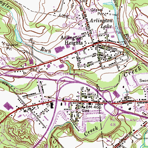Topographic Map of Flagler Run, PA