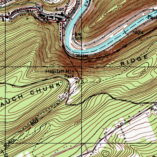 Topographic Map of Flagstaff Mountain Park, PA