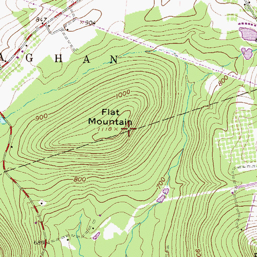 Topographic Map of Flat Mountain, PA