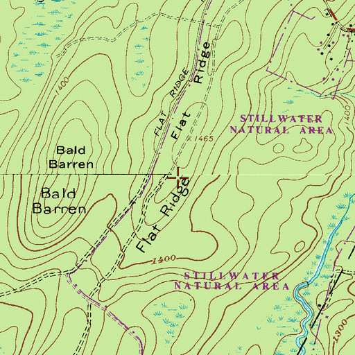 Topographic Map of Flat Ridge, PA