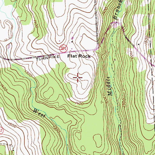 Topographic Map of Flat Rock, PA