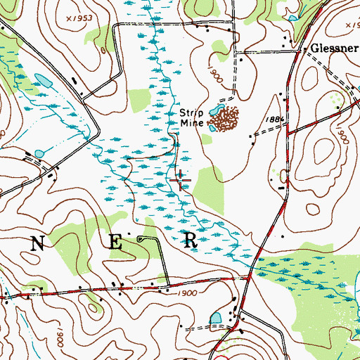 Topographic Map of Flat Run, PA