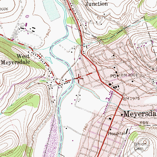 Topographic Map of Flaugherty Creek, PA