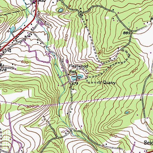 Topographic Map of Fleetwood Reservoir, PA
