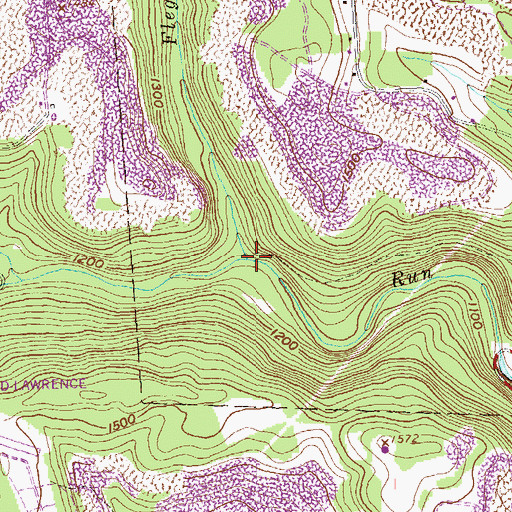 Topographic Map of Flegals Run, PA