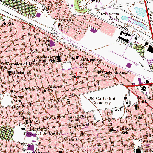 Topographic Map of Fletcher Church, PA