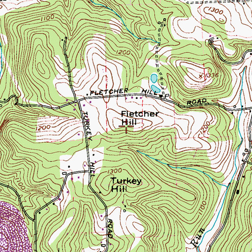 Topographic Map of Fletcher Hill, PA