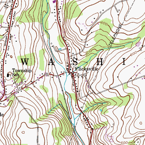 Topographic Map of Flicksville, PA