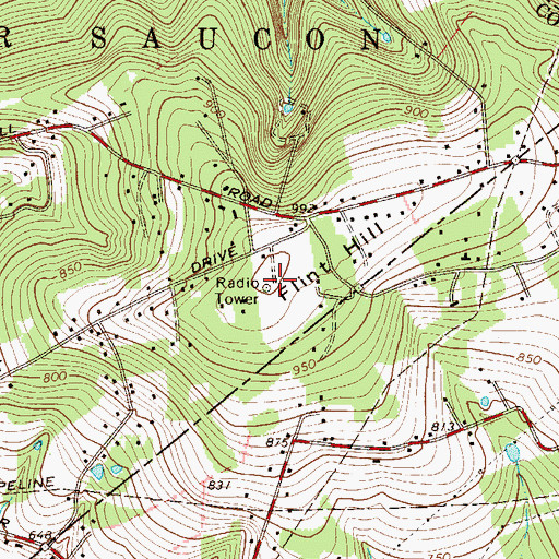 Topographic Map of Flint Hill, PA