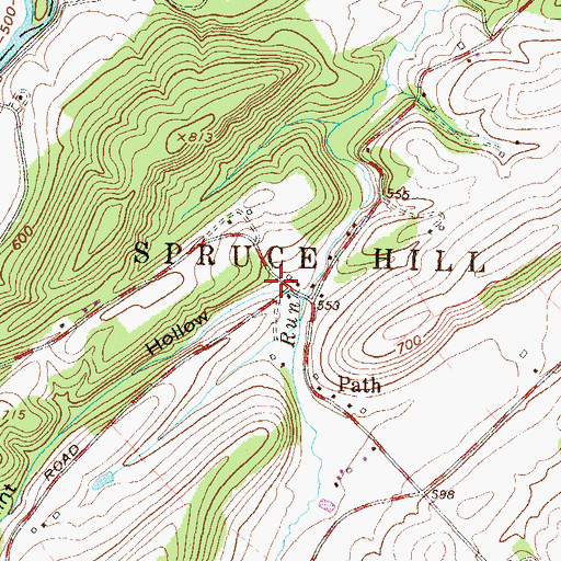 Topographic Map of Flint Hollow, PA