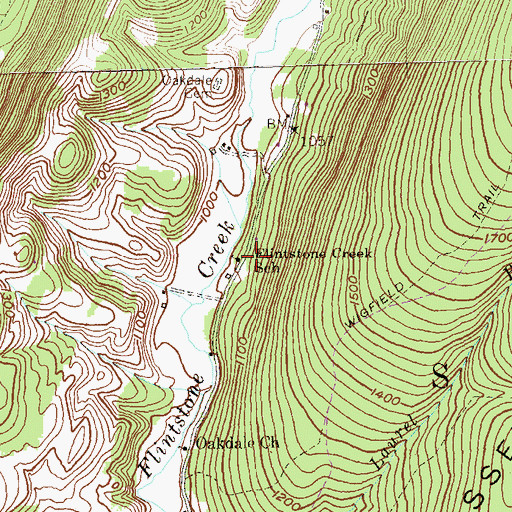 Topographic Map of Flintstone Creek School, PA