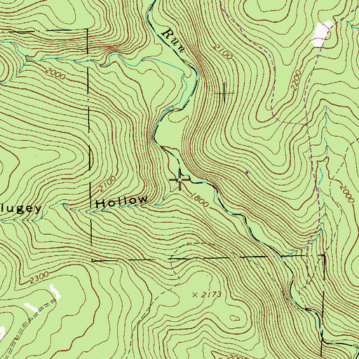 Topographic Map of Flugey Hollow, PA