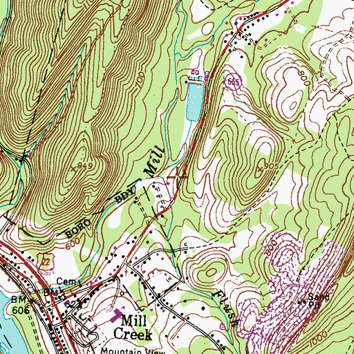 Topographic Map of Flush Run, PA