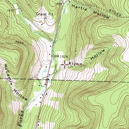 Topographic Map of Flynn Hollow, PA