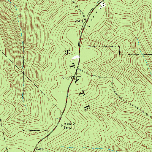 Topographic Map of Forbes State Forest, PA