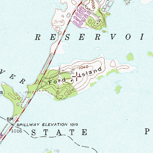 Topographic Map of Ford Island, PA