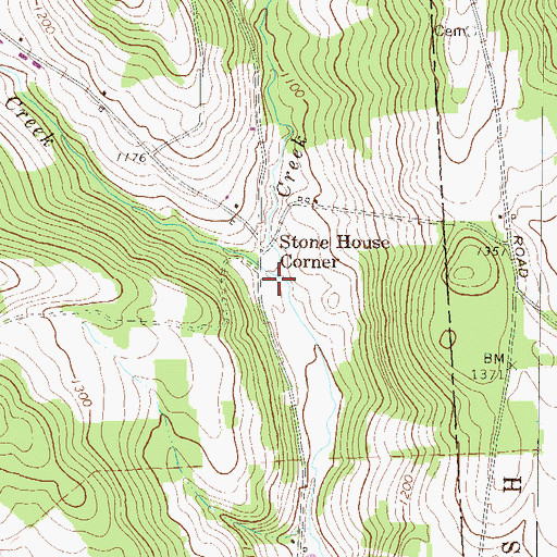 Topographic Map of Ford Street Creek, PA
