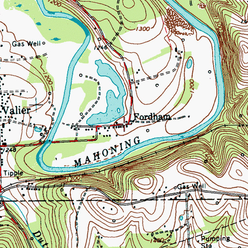 Topographic Map of Fordham, PA
