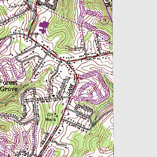 Topographic Map of Forest Grove, PA