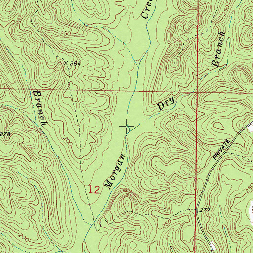Topographic Map of Dry Branch, AL