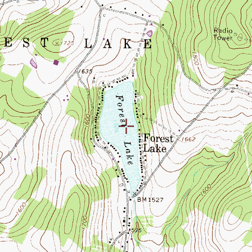 Topographic Map of Forest Lake, PA