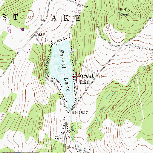 Topographic Map of Forest Lake, PA