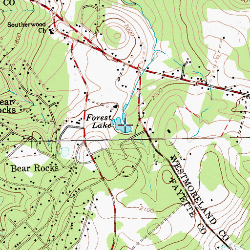 Topographic Map of Forest Lake, PA