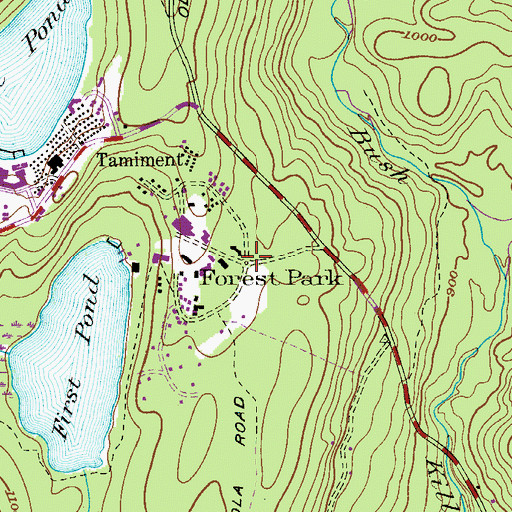 Topographic Map of Forest Park, PA