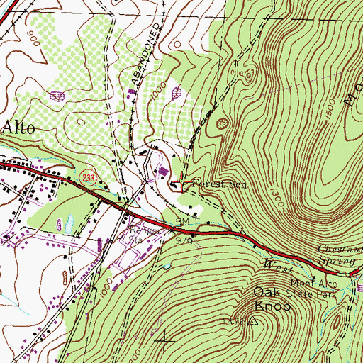 Topographic Map of Forest School, PA