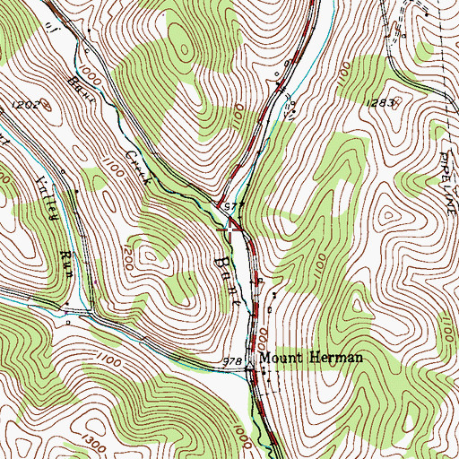 Topographic Map of Fork of Bane Creek, PA